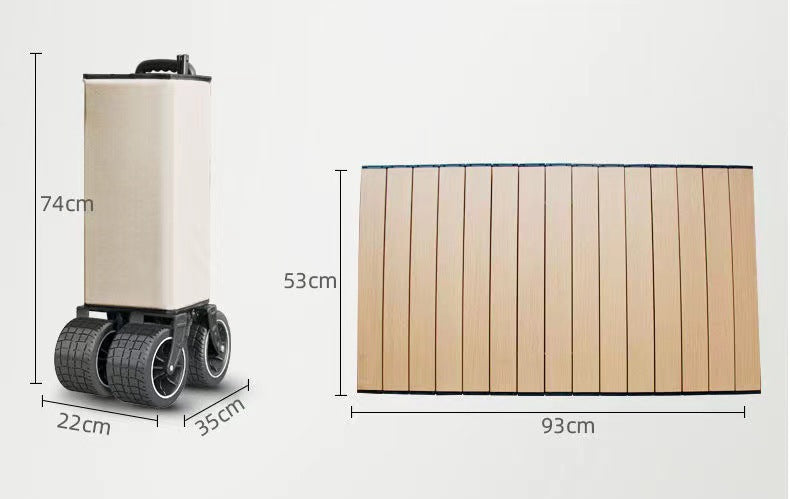 Foldable, easy to store, outdoor camping handcart