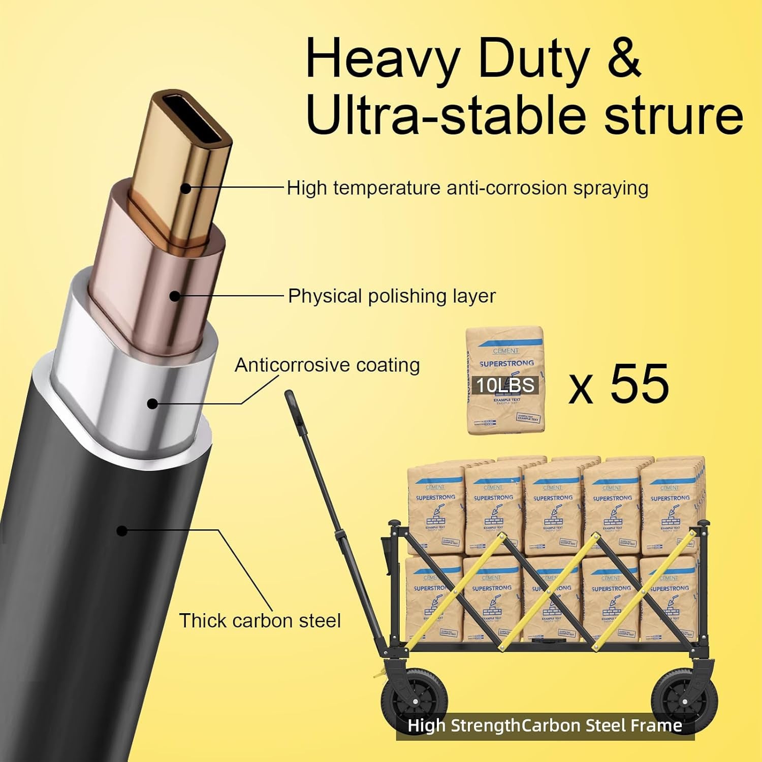 Foldable, easy to store, outdoor camping handcart